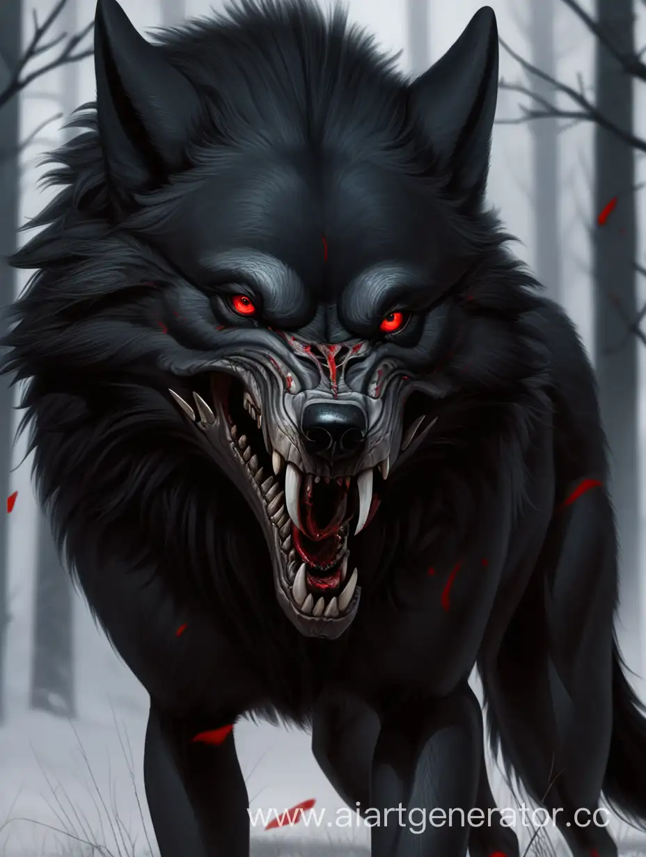 Sinister-Black-Wolf-with-Skull-Muzzle-and-Red-Eyes