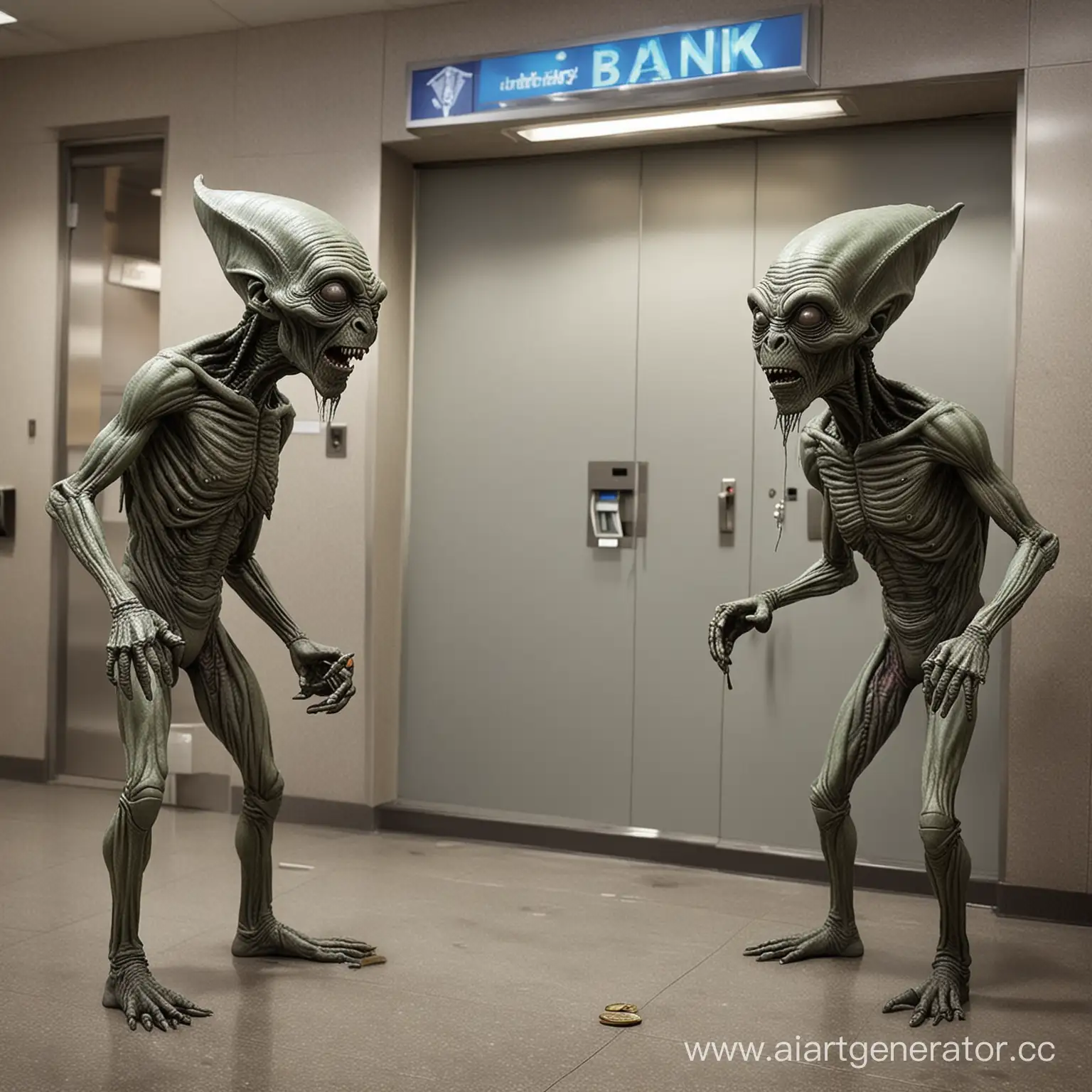 два пьяных инопланетянина грабят банк