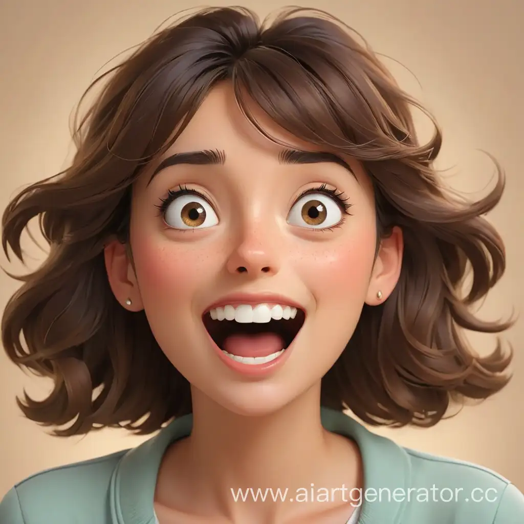 Surprised-Cartoon-Woman-with-Wide-Smile
