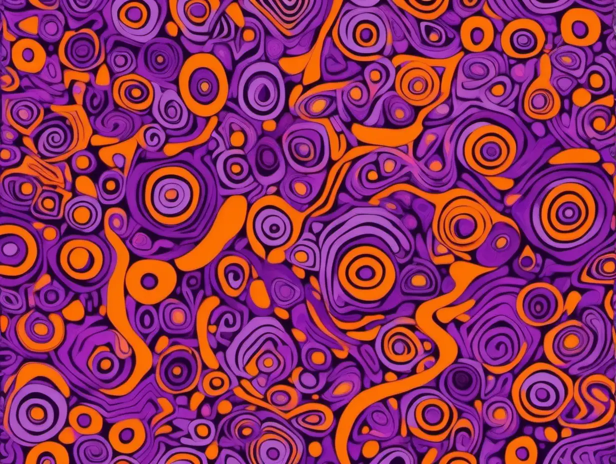 Abstract Pattern of Mixed Purple and Orange Colors in Irregular Continuity
