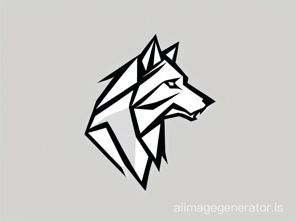 logo wolf simple lines polygon