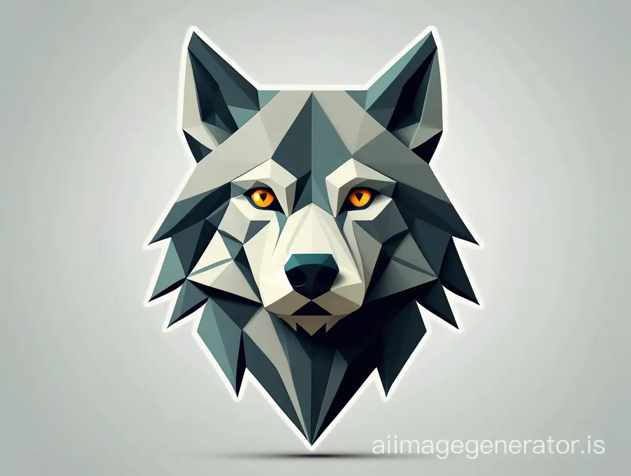 logo wolf with simple lines polygon