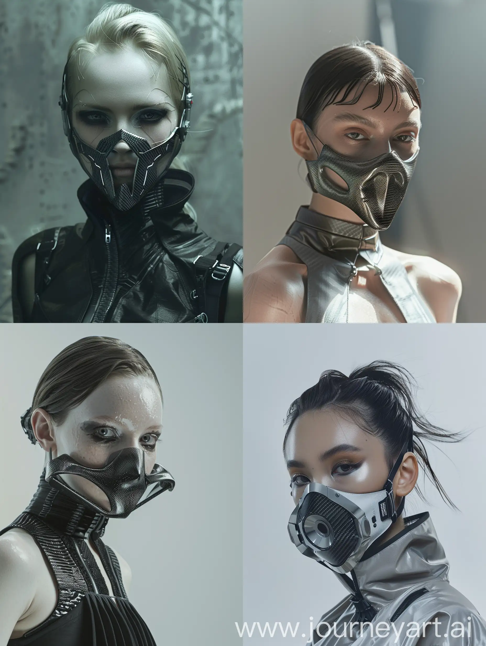 Futuristic-Aesthetic-Cybernetic-Mask-and-Dynamic-Model-in-a-Cyberpunk-World