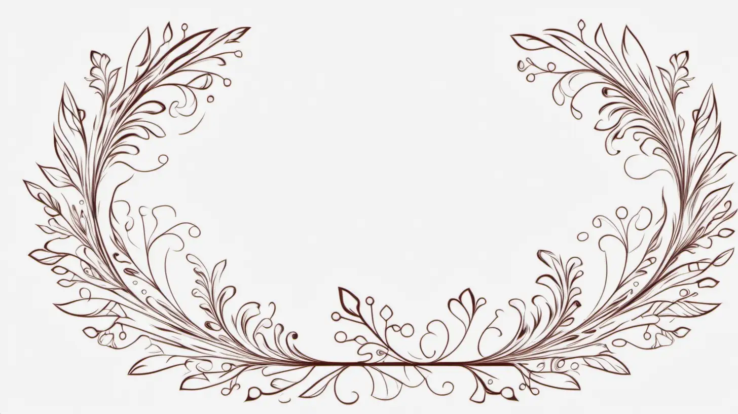 half wreaths leave, and art lines graphics transparet background