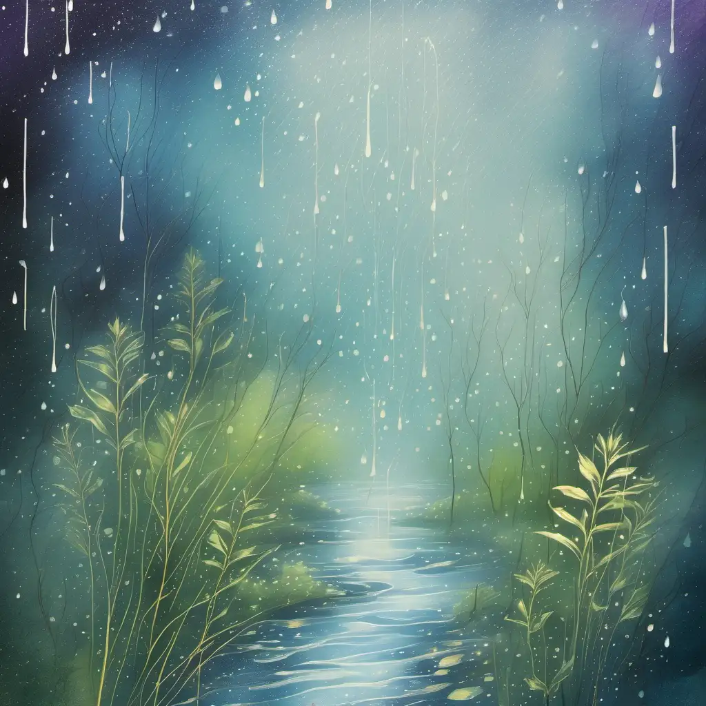 Ethereal Rain Artistic Depiction of a Natural Oracle Card