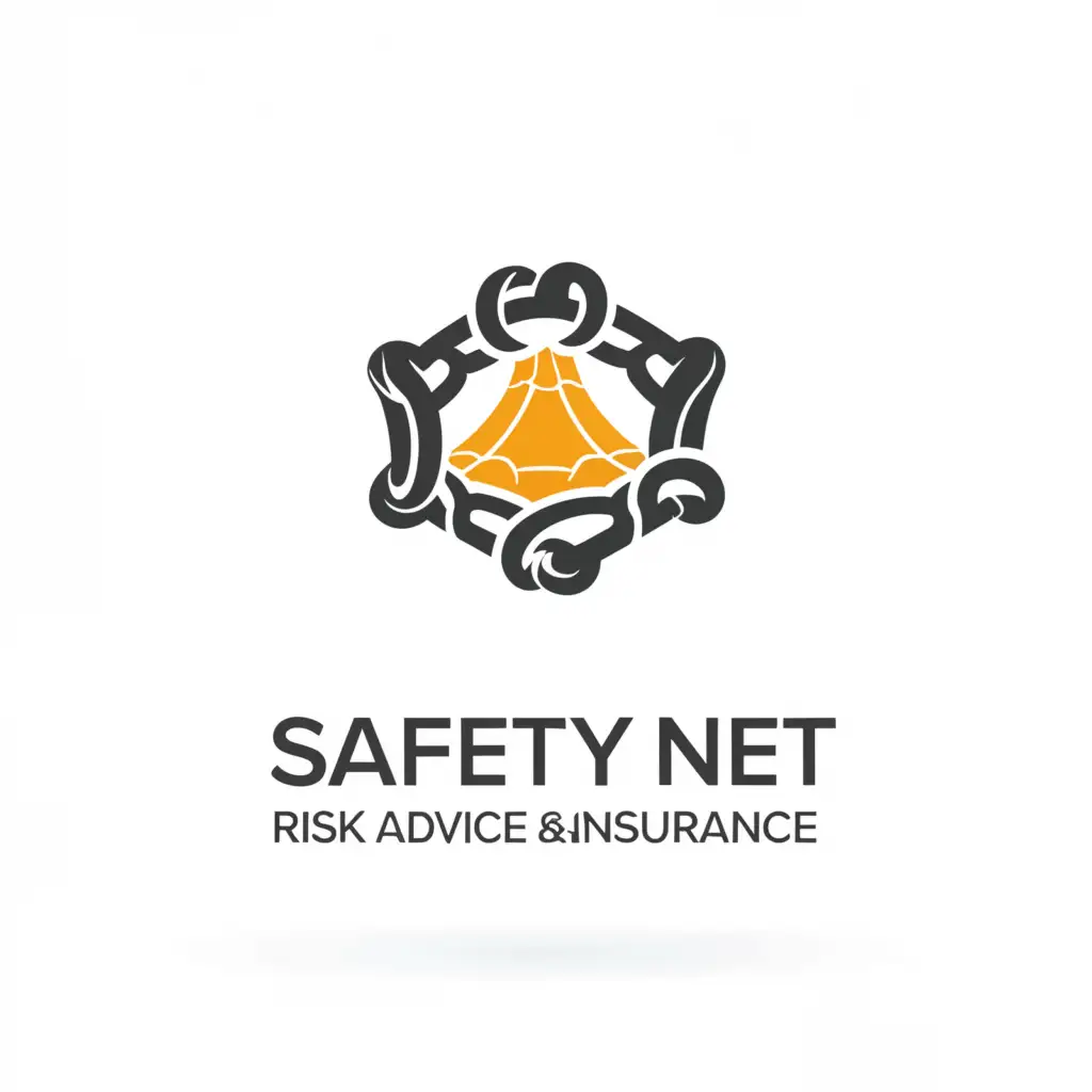 a logo design,with the text "Safety net
Risk advice & Insurance", main symbol:Safety net,Moderate,be used in Construction industry,clear background