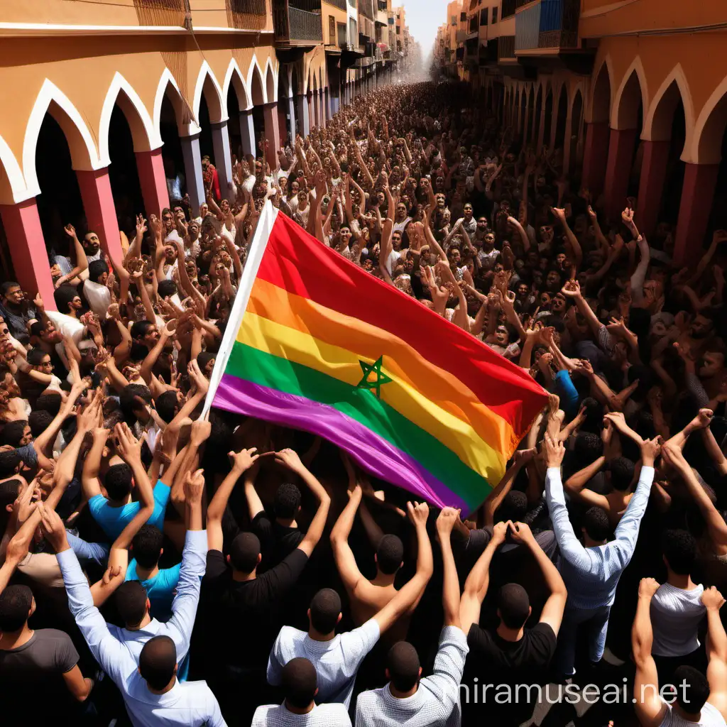 An image that expresses the pressure of Moroccan society on the freedom of homosexuals