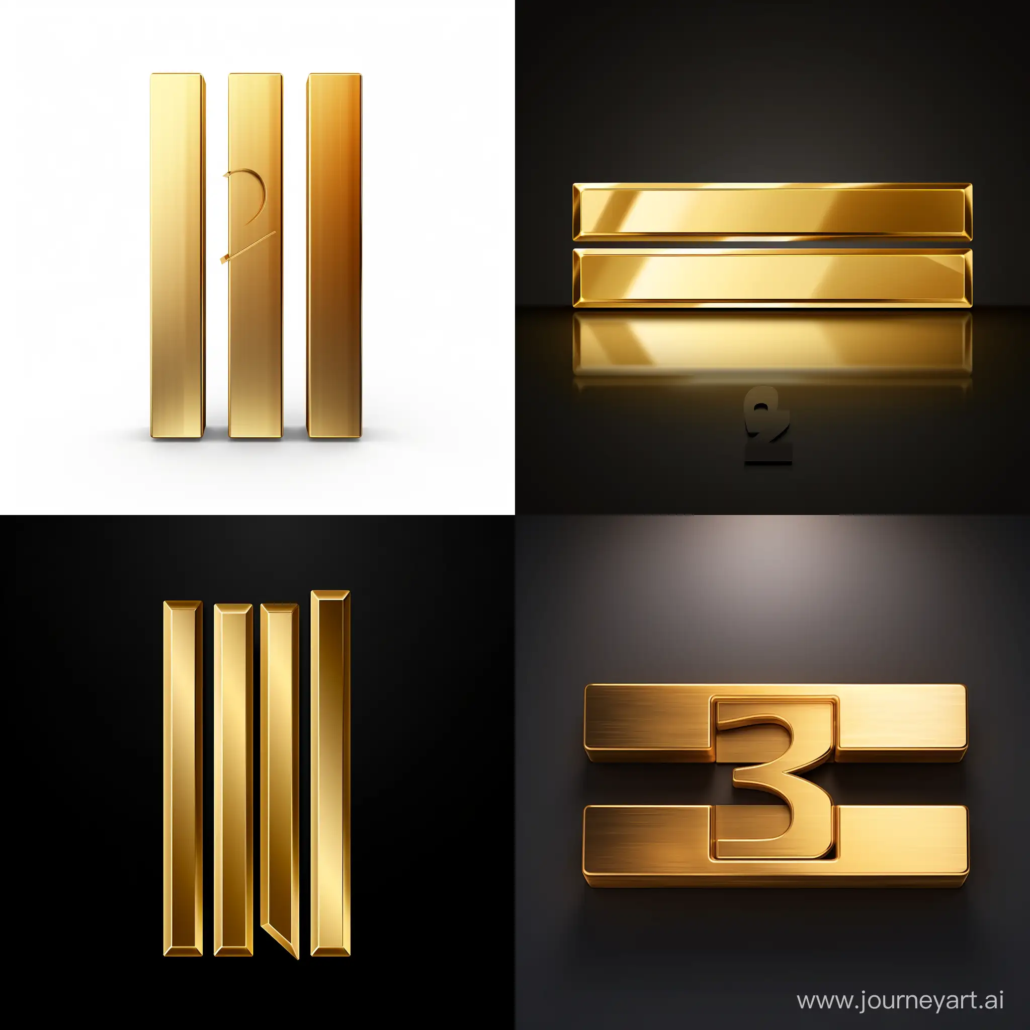 логотип три  золотых слитка,иконка,
минимализм

