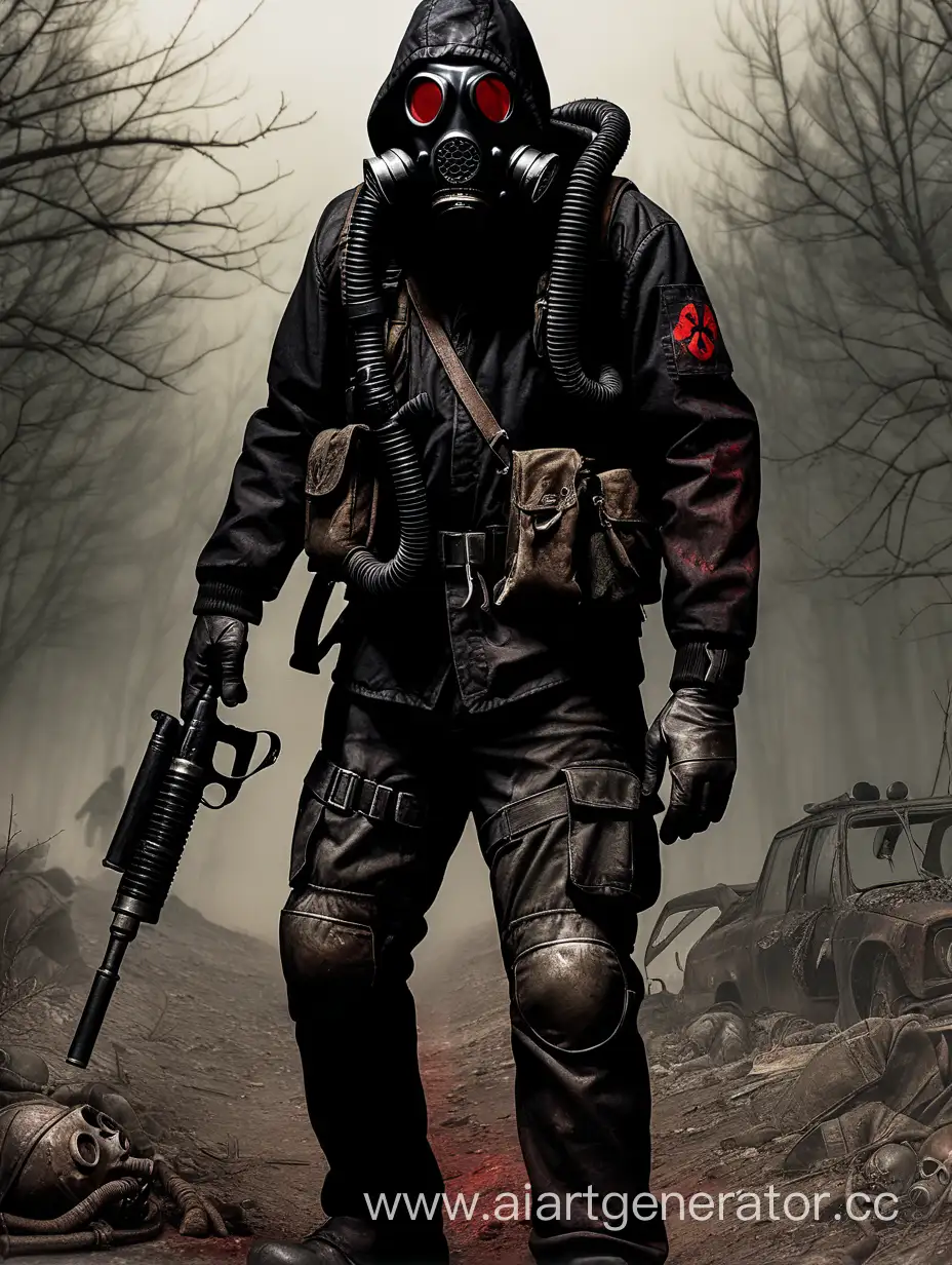 Black-Stalker-in-Gas-Mask-Red-Schuhov-Charon-in-PostApocalyptic-Scene