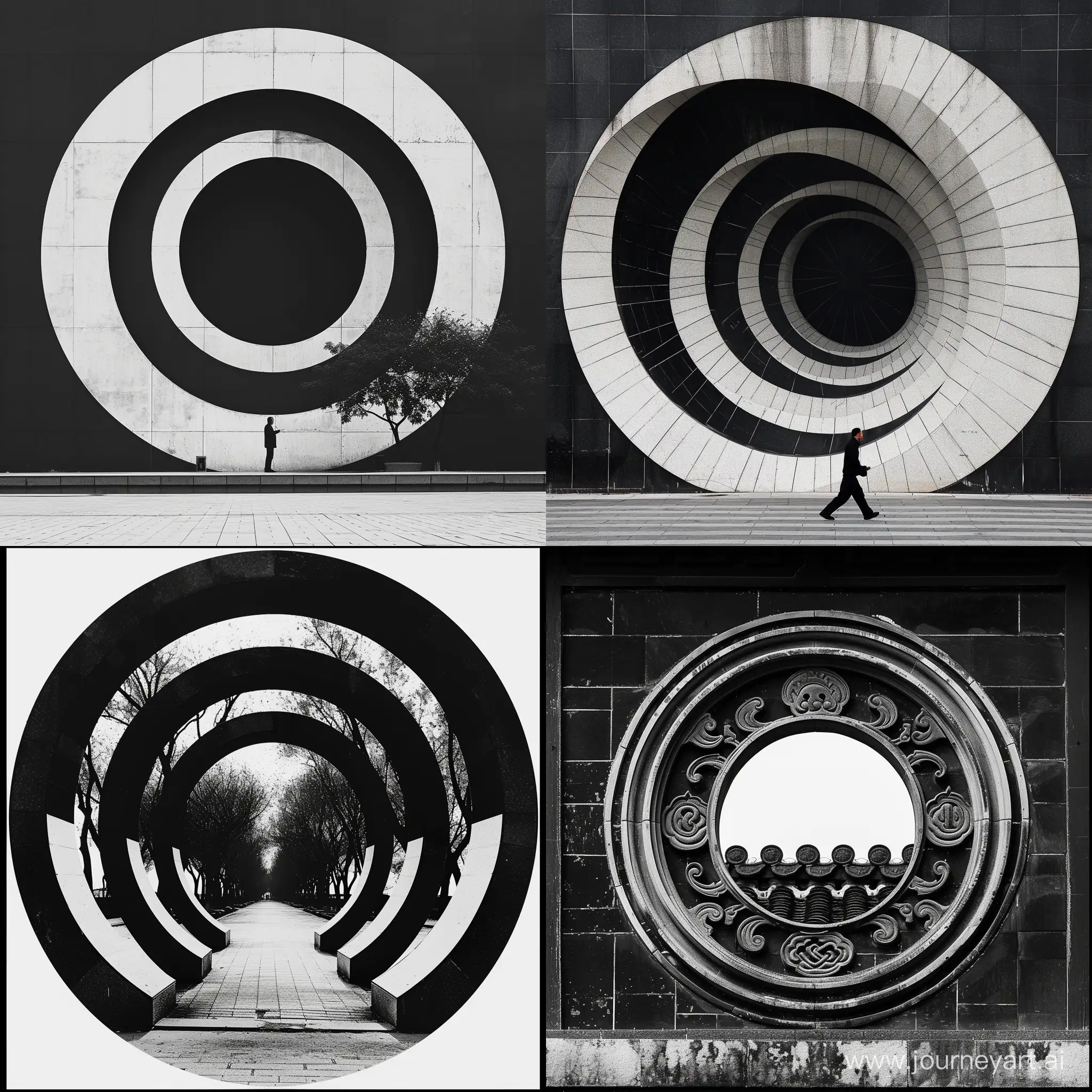 Circular-Black-and-White-Design-in-Ningbo-Cityscape