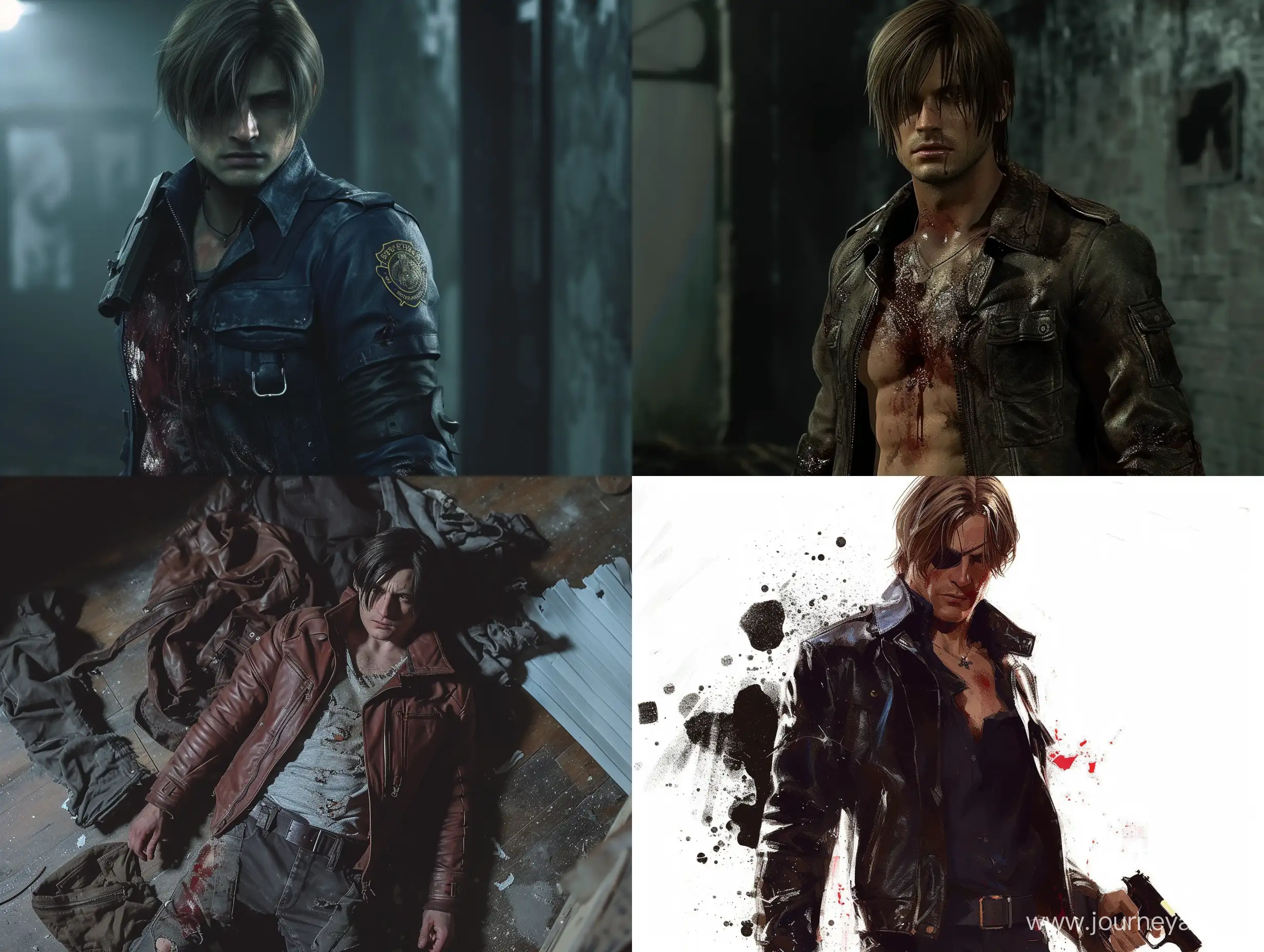 Intense-Action-Leon-Kennedy-with-Torn-Clothes