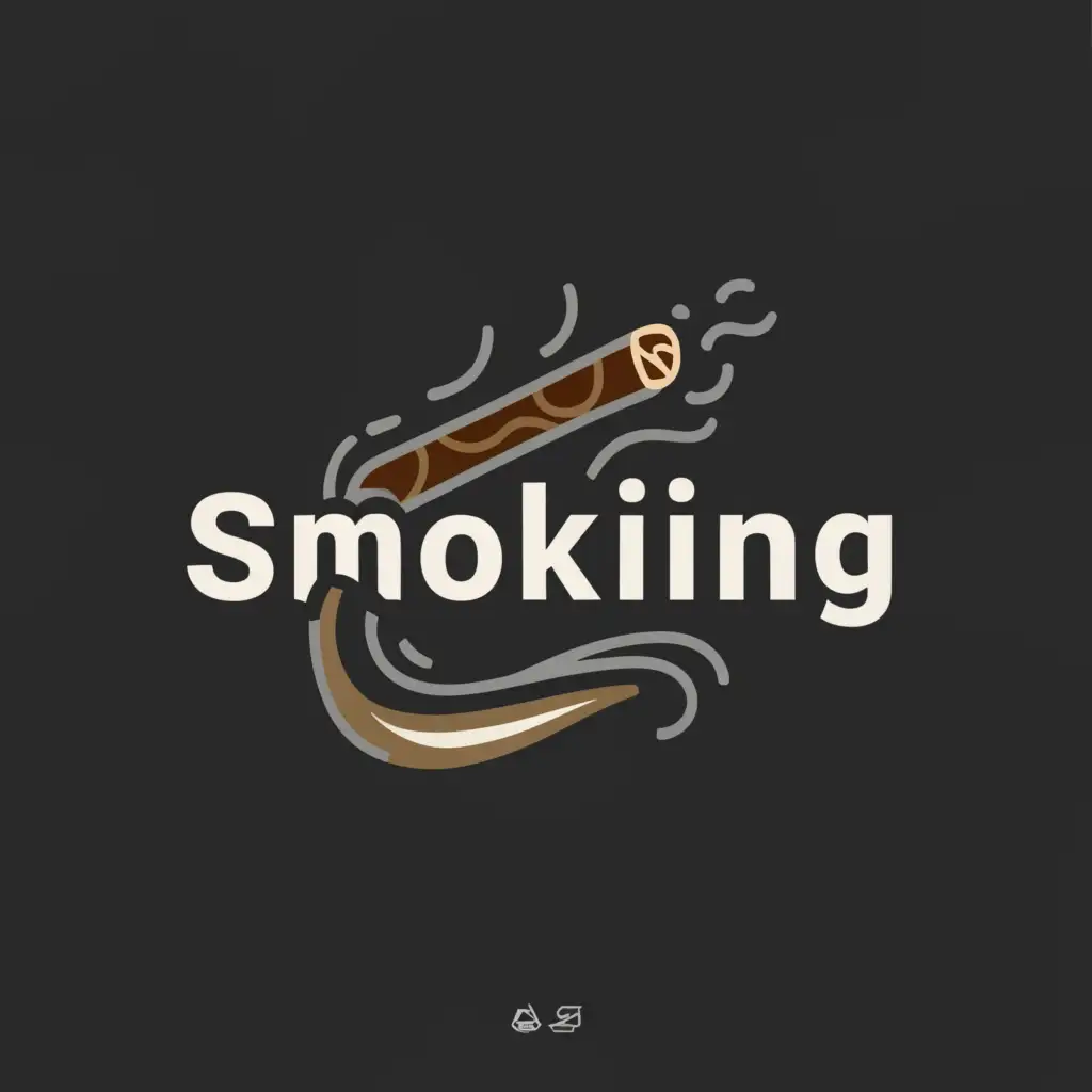 a logo design,with the text "Smoking", main symbol:Cigarette stick,Moderate,clear background