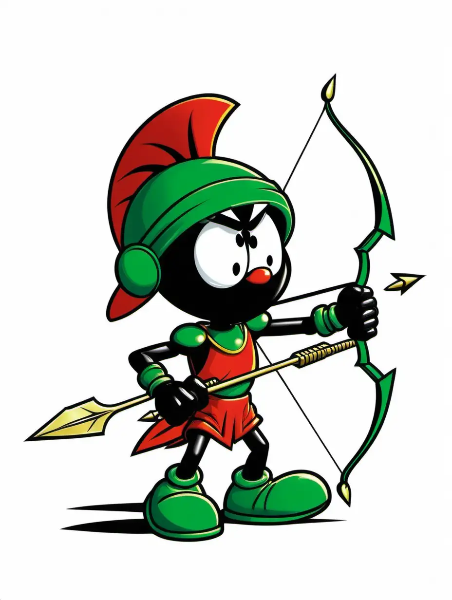 marvin the martian with bow and arrows white background