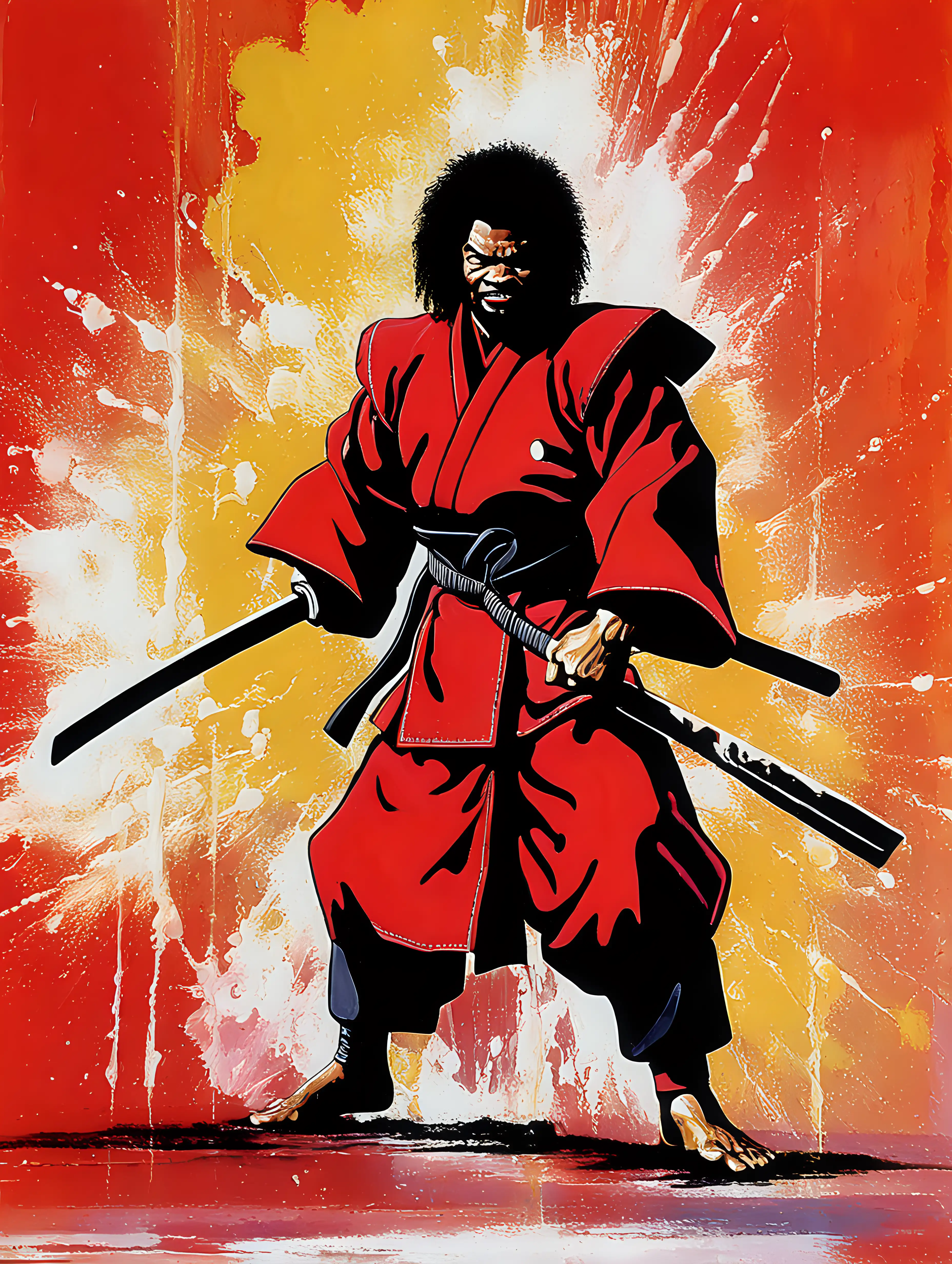 Sho'nuff “The Shogun of Harlem” is the main villain from the 1985 martial arts film “The Last Dragon.”, abstract expressionism style