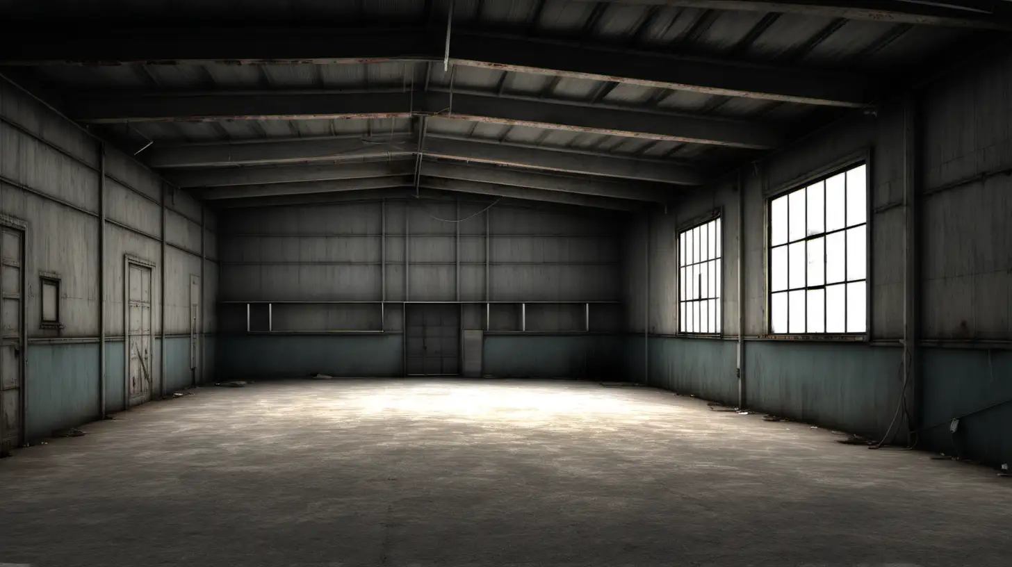 empty old rundown garage semi realistic