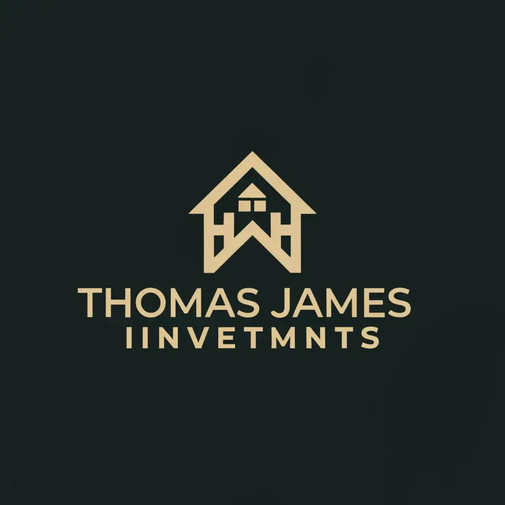 a logo design,with the text "Thomas James Investments", main symbol:house,Moderate,be used in Real Estate industry,clear background