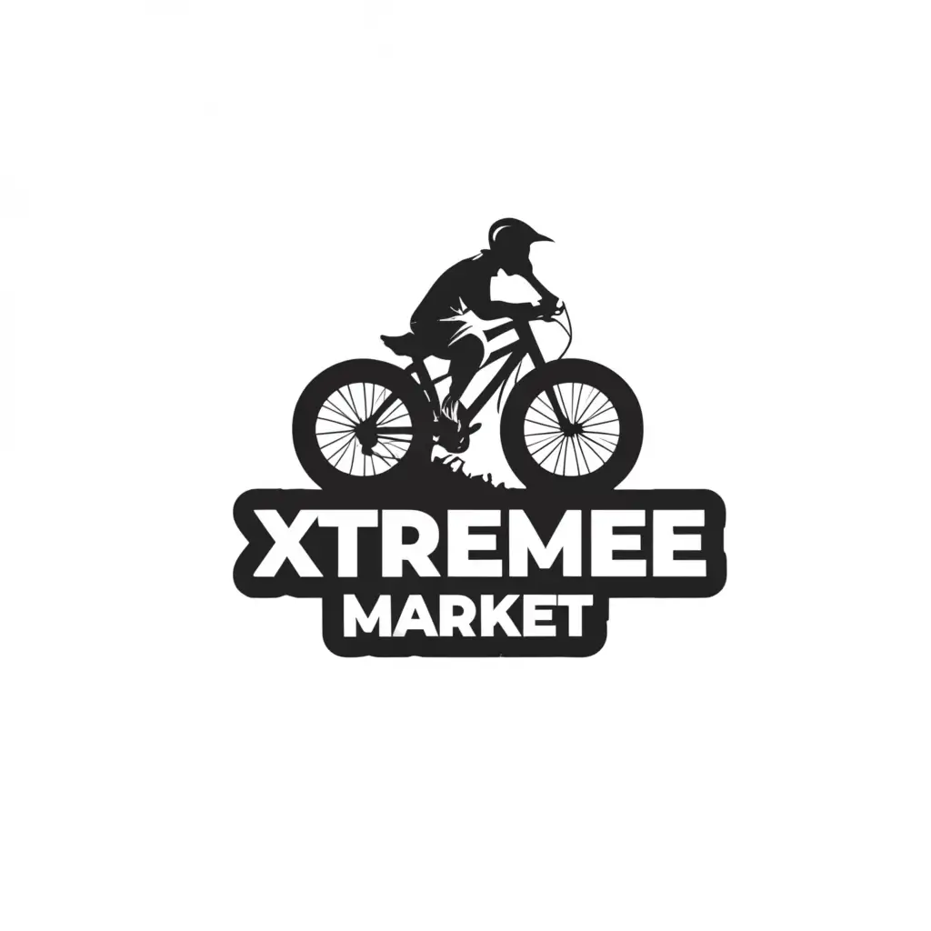 a logo design,with the text "Xtreme Market", main symbol:bmx,Moderate,be used in Sports Fitness industry,clear background