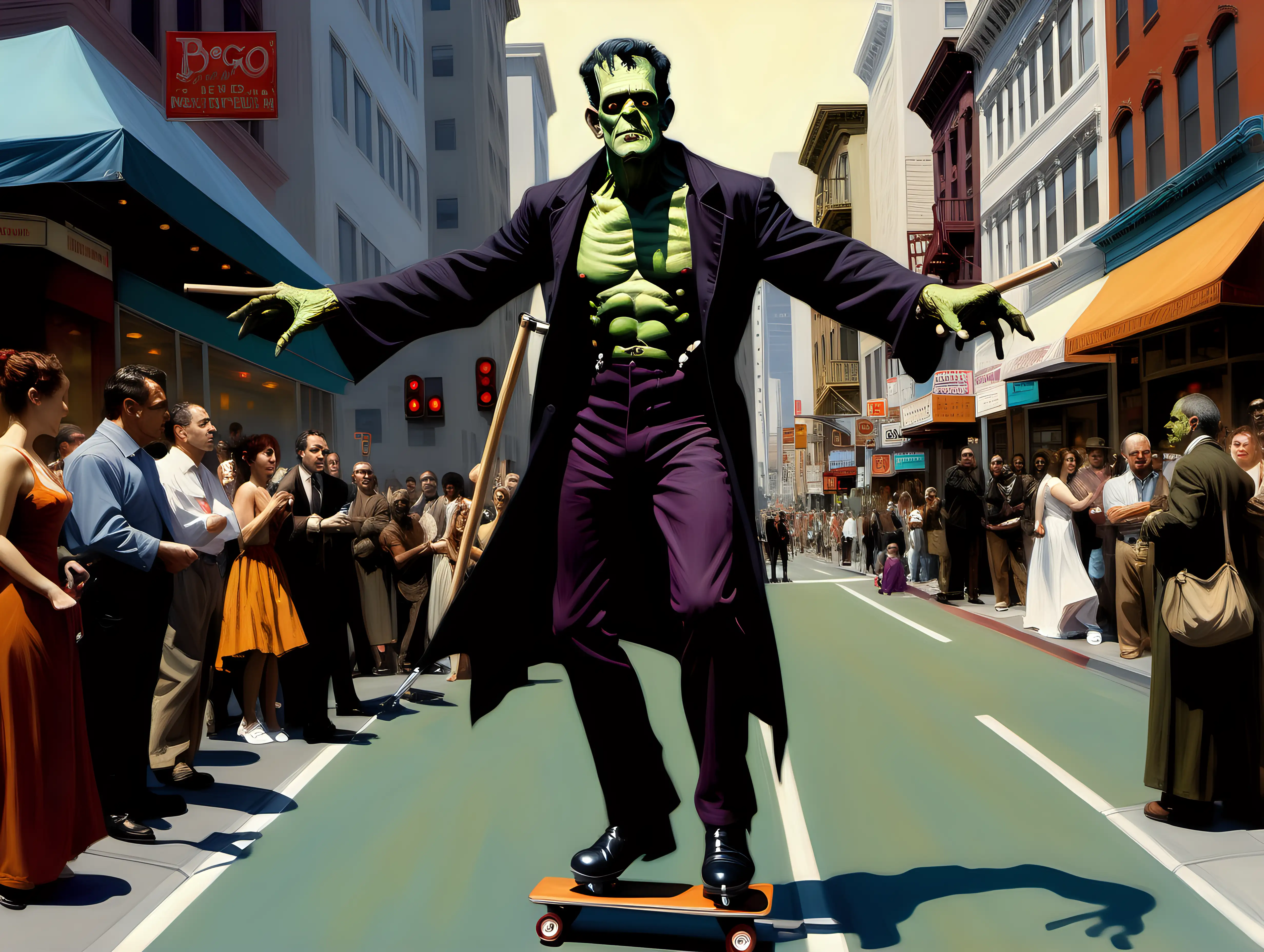 Frankenstein Pogo Stick Realism in Downtown San Francisco