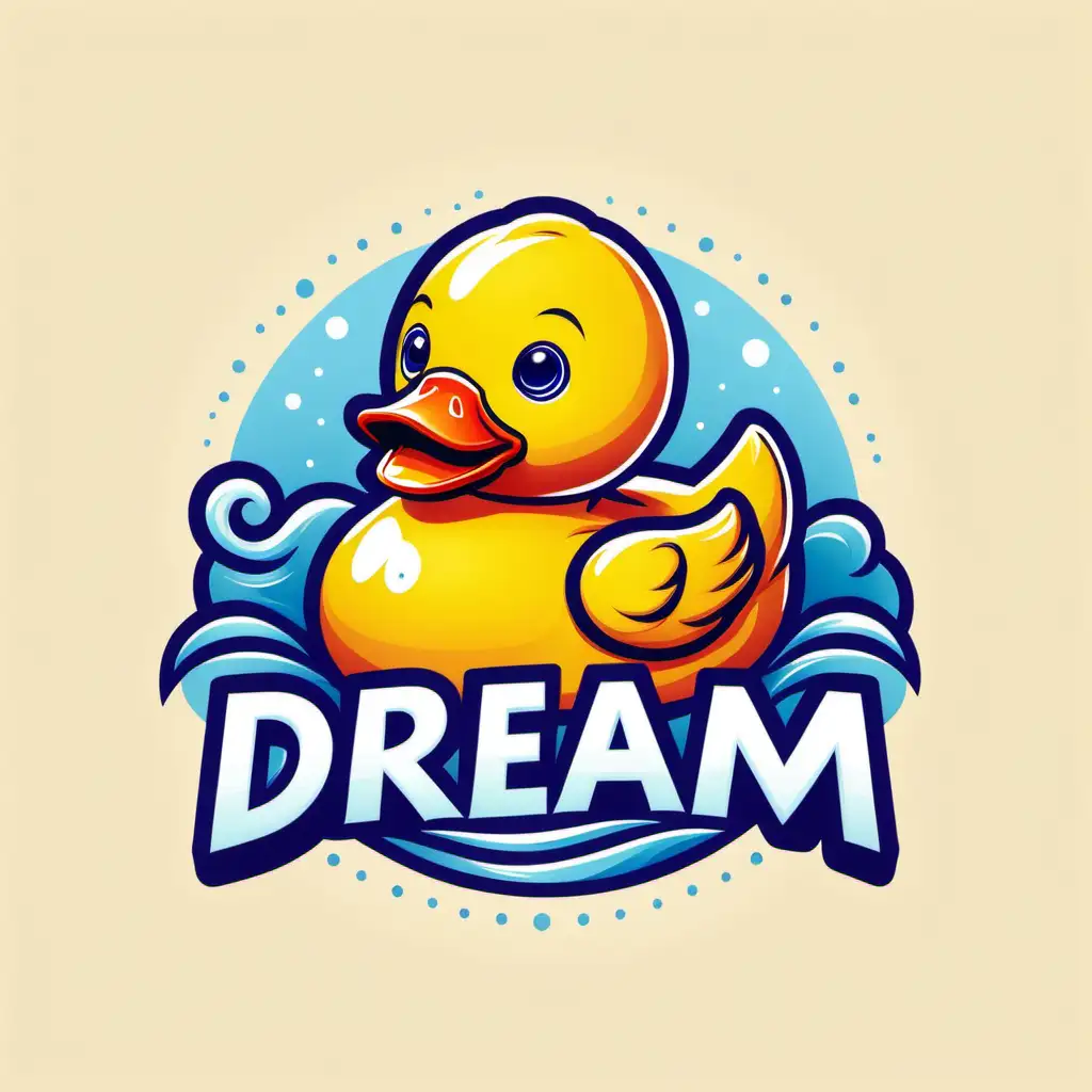 create a rubber duck logo with the word Dream under it