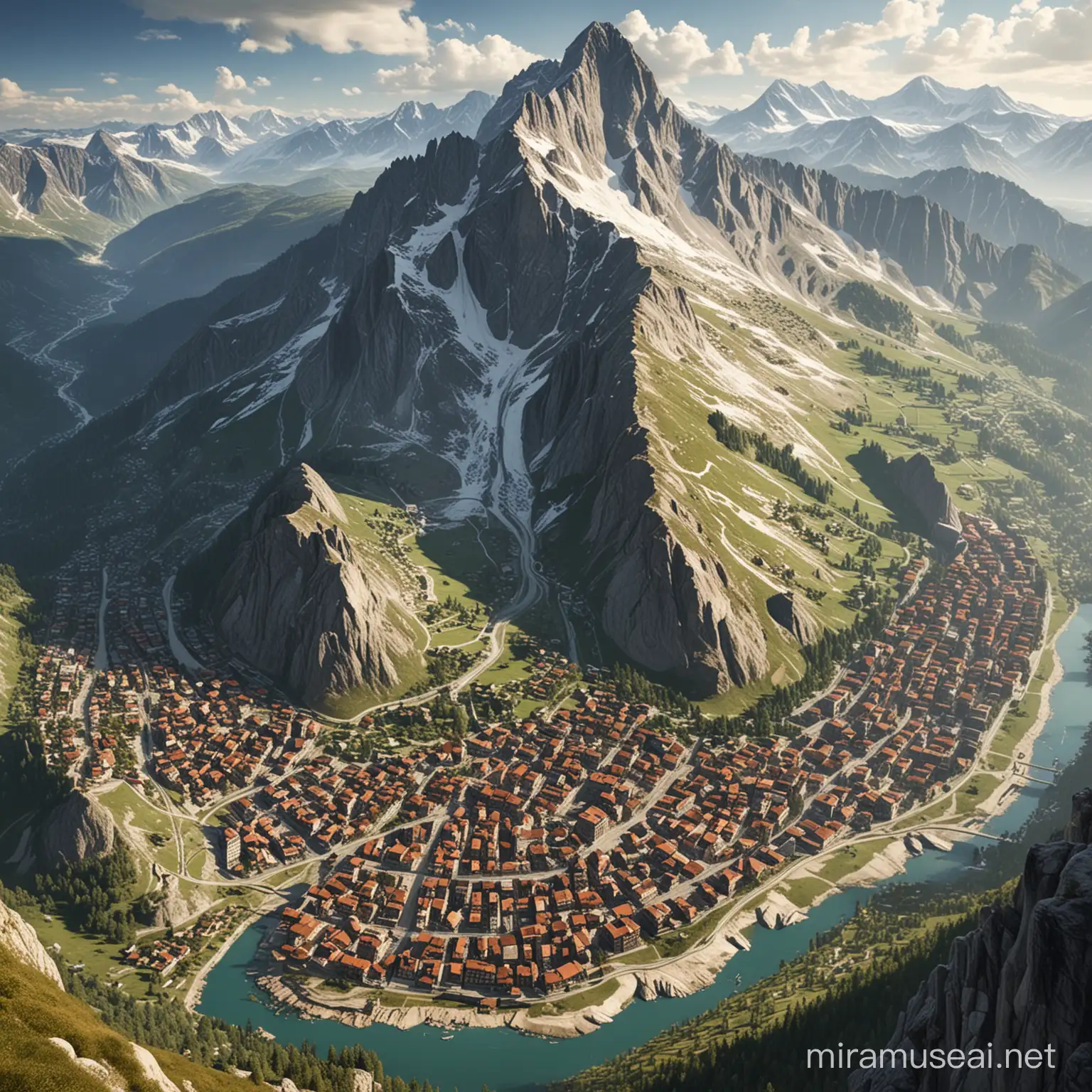 city in mountain map

