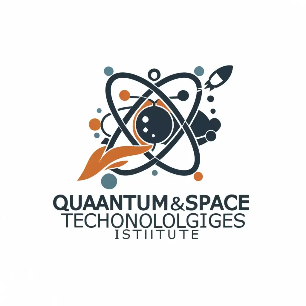 a logo design,with the text "quantum & space technologies institute", main symbol:university institute of quantum physics and science, technology,Moderate,be used in Education industry,clear background