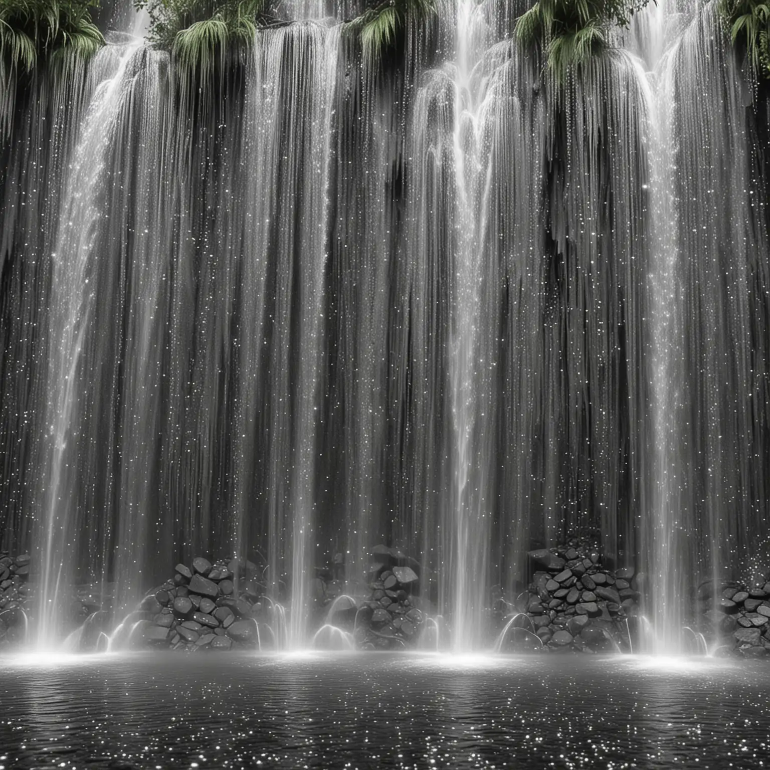 Sparkling Gray Waterfall Wonderland