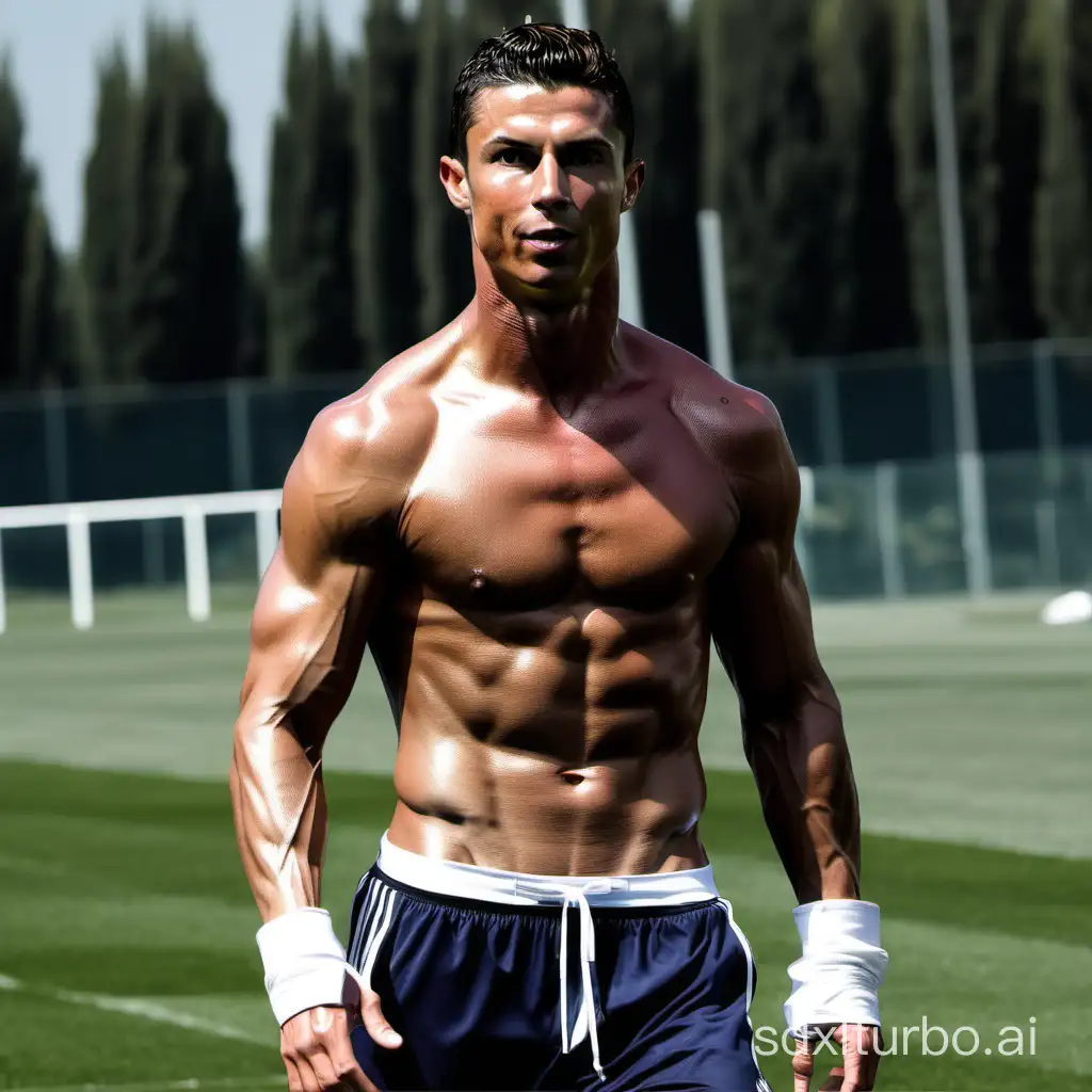 Cristiano Ronaldo with huge abs