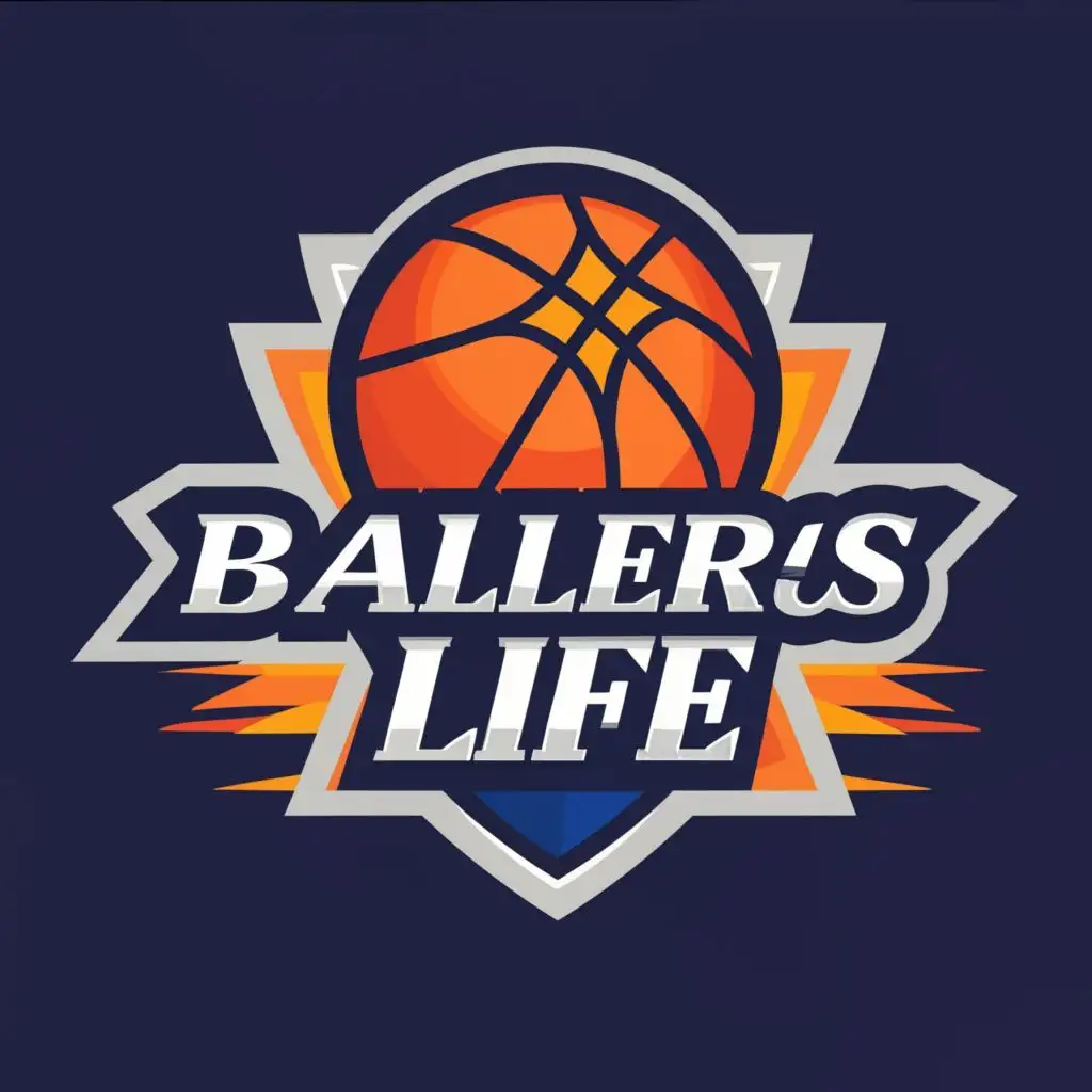 logo, NBA logo, with the text "Ballers_Life", typography, be used in Entertainment industry