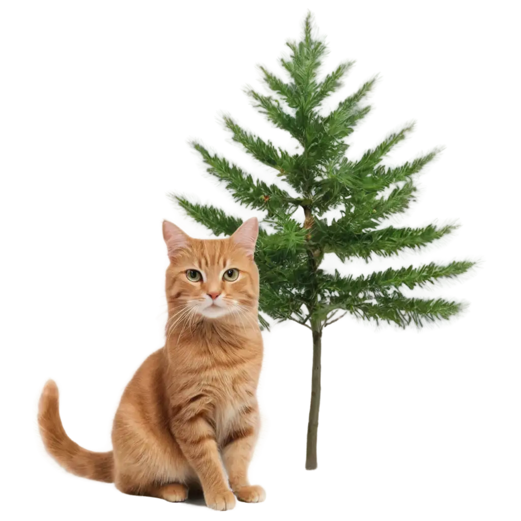 Exquisite-PNG-Art-Captivating-Cat-With-Tree-Imagery