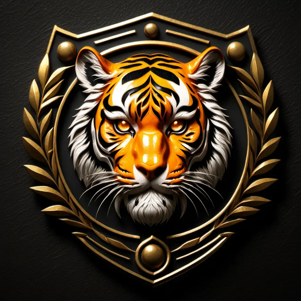 Majestic Tiger Emblem in Enchanting Forest Setting