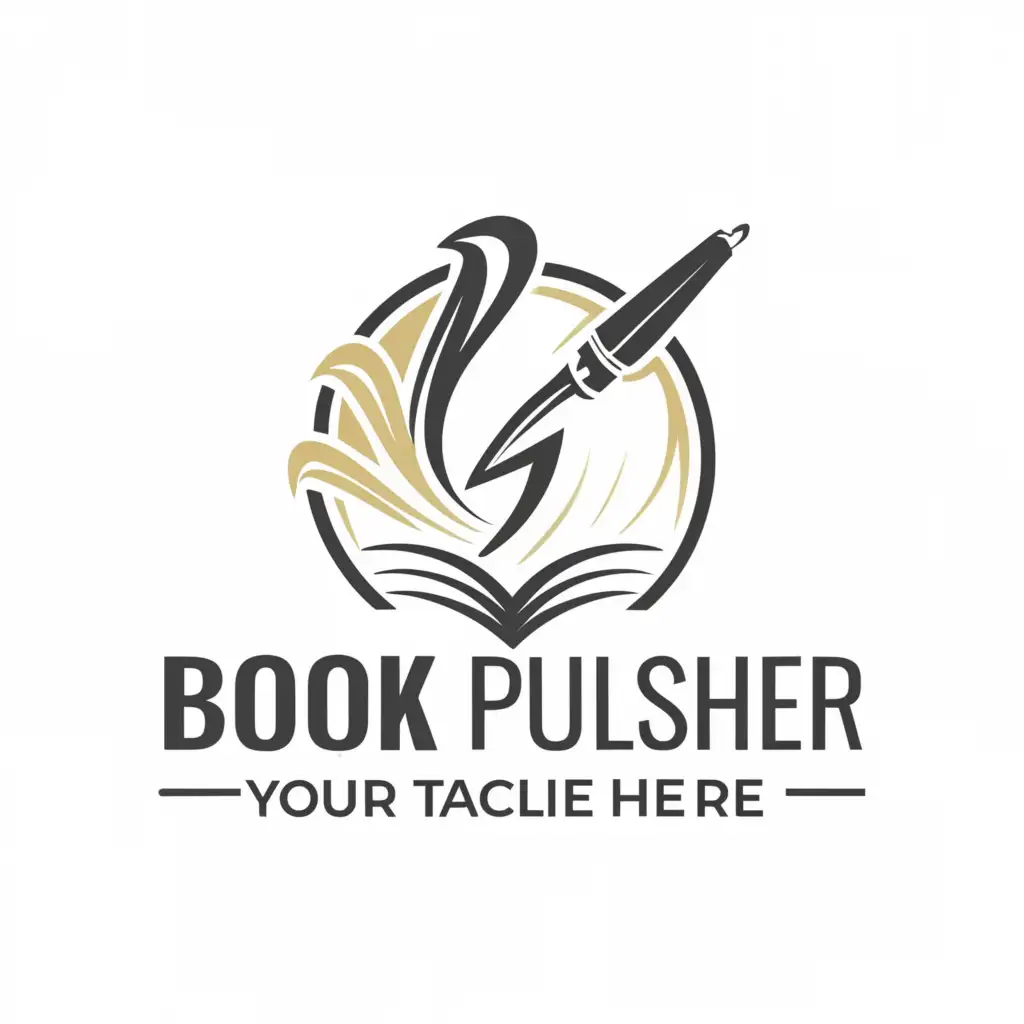a logo design, with the text 'Book Publisher', main symbol: Pen, book, Moderate, be used in Education industry, clear background
