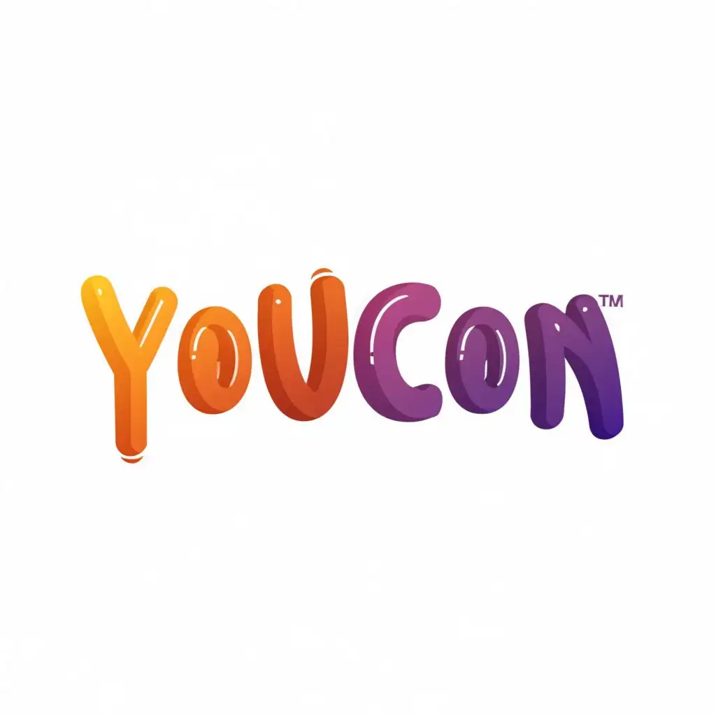 logo, YOUCON, with the text "YOUCON", typography, be used in Entertainment industry
