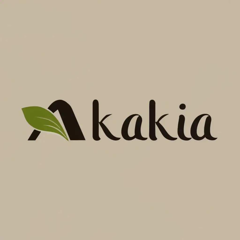 logo, Sprig of acacia, with the text "AKAKIA", typography, be used in Real Estate industry