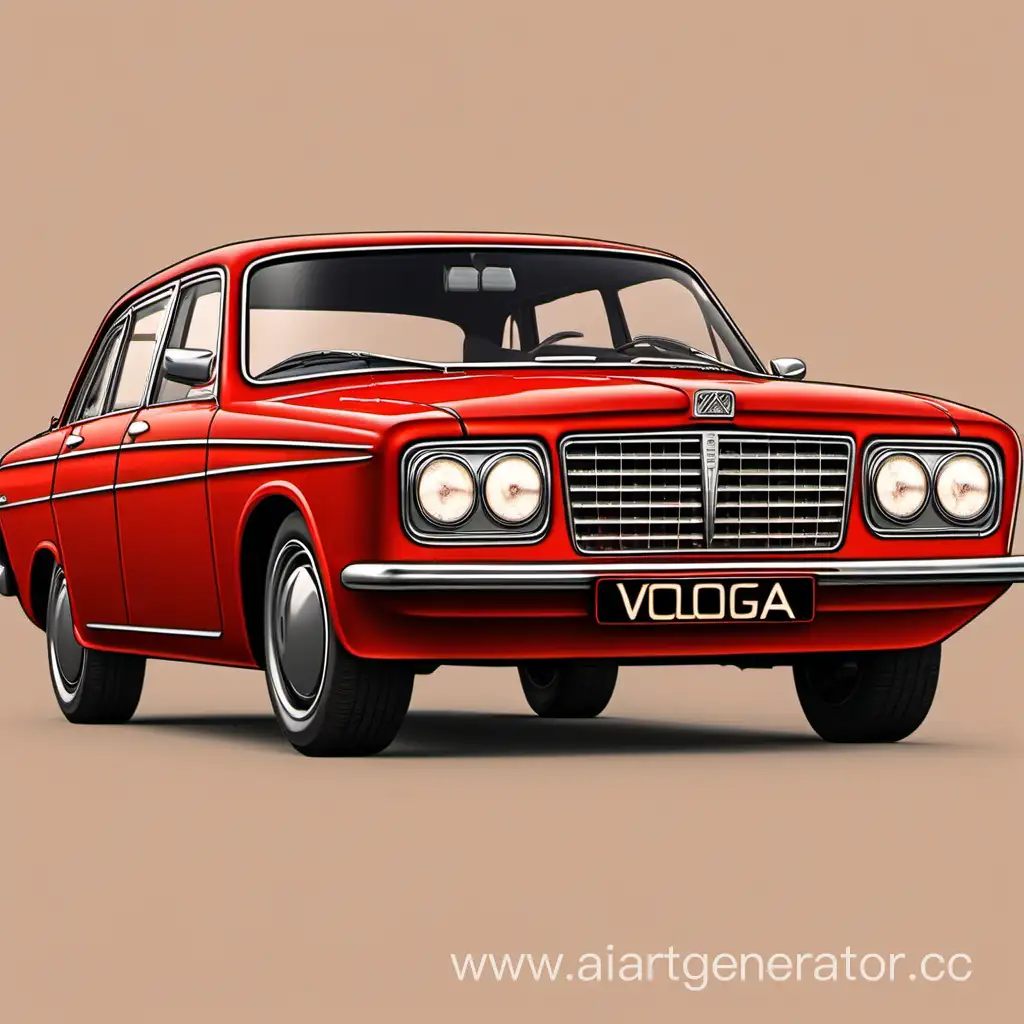 Modern-Red-Volga-with-Solid-Rectangular-Grille-and-Aerodynamic-Body