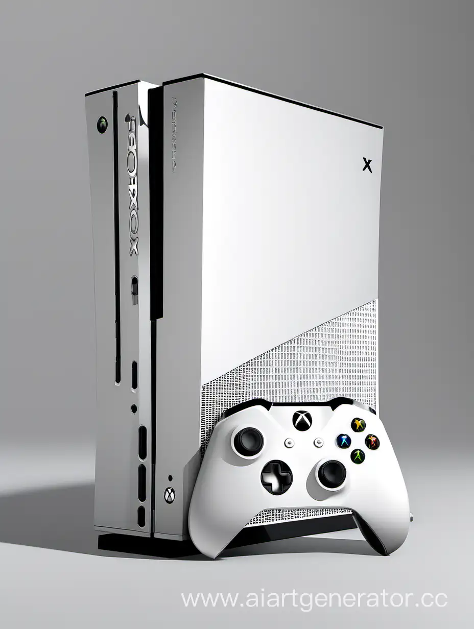 Консоль Xbox One с серебряной надписью Xbox 450 на фронтальной части корпуса, Xbox 450