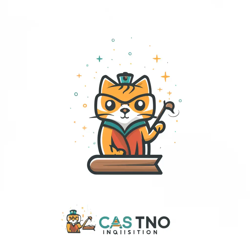 a logo design, without the text '', main symbol:cat inquisition, Minimalistic, be used in Education industry, clear background, colorful, fun ***'
