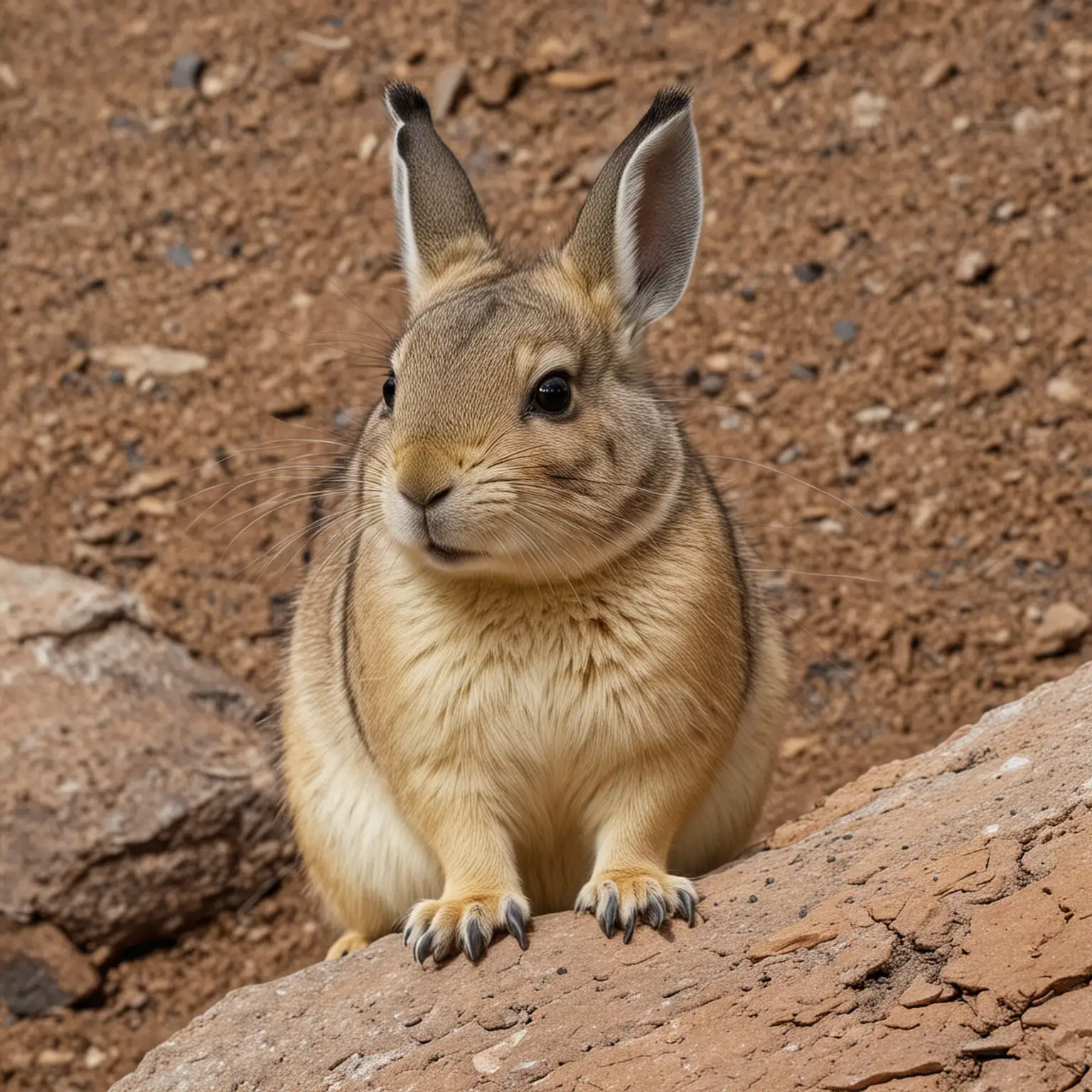 Curious Vizcacha in Wild Patagonian Landscape