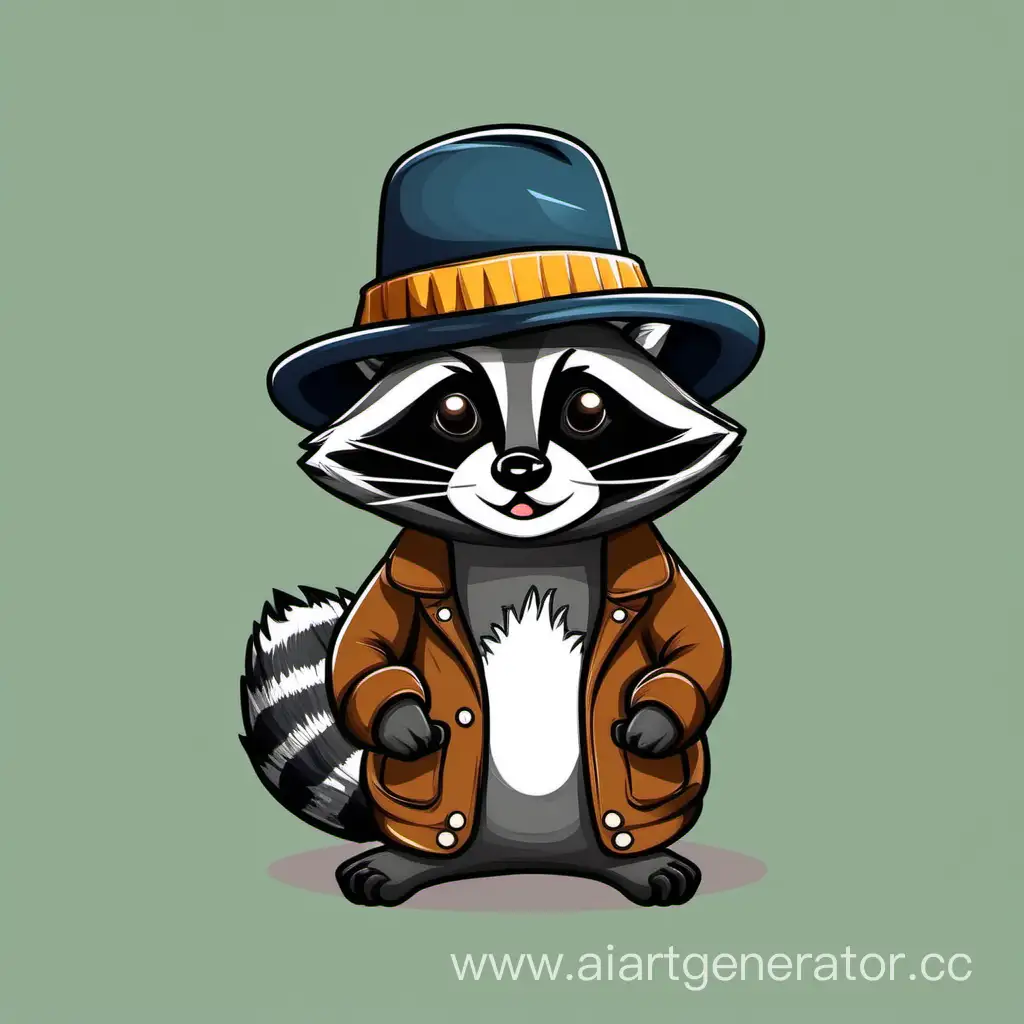 Adorable-Cartoon-Raccoon-Wearing-a-Stylish-Hat