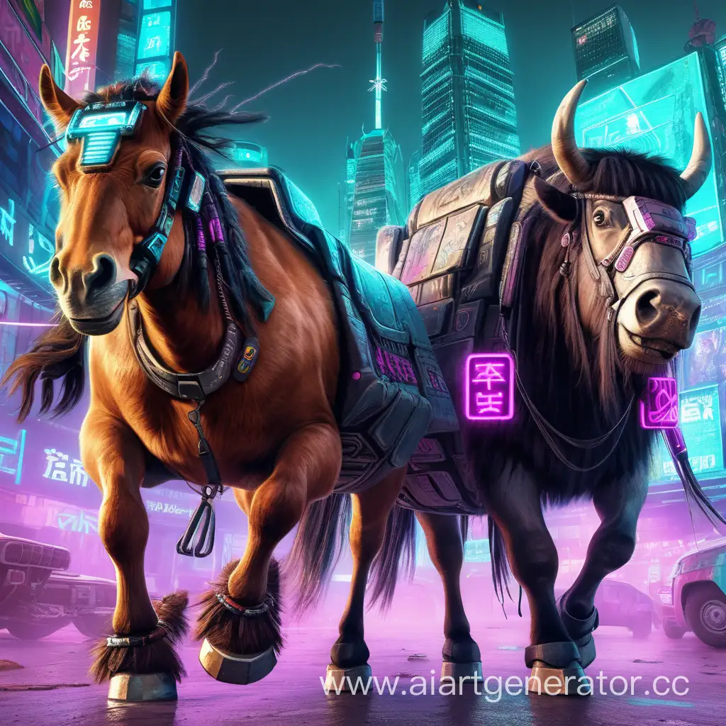 Cyberpunk-Duel-Horse-vs-Yak