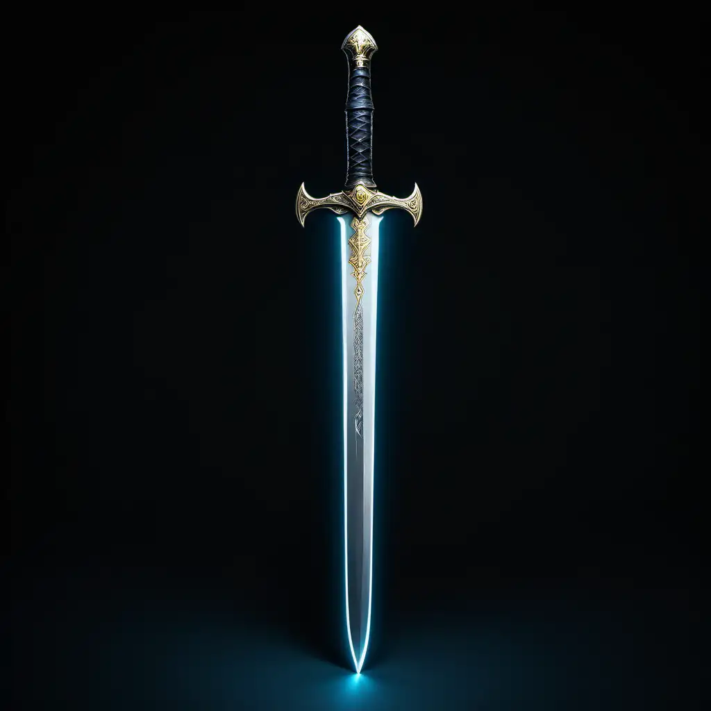 a straight, luminous short sword