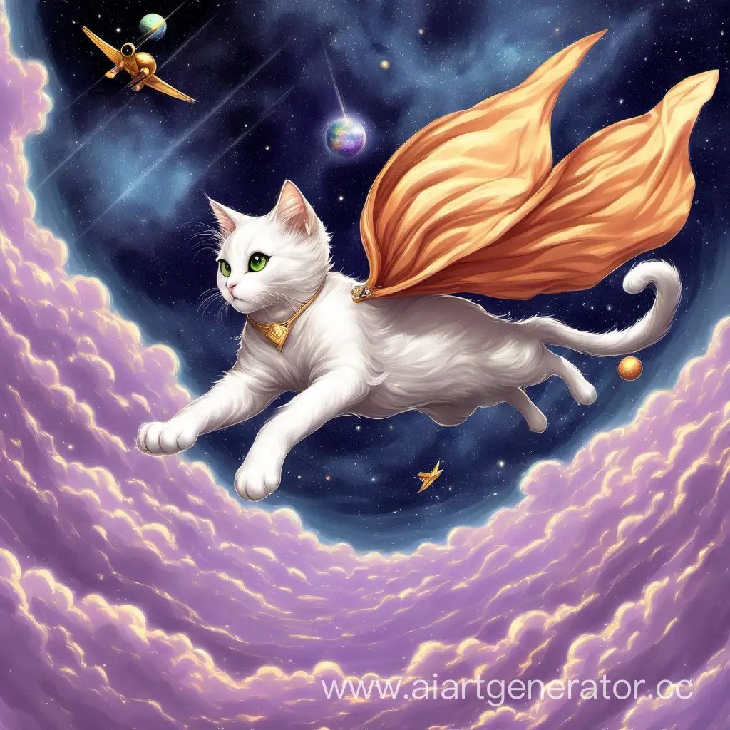 Космос  летающие коты виде зефира