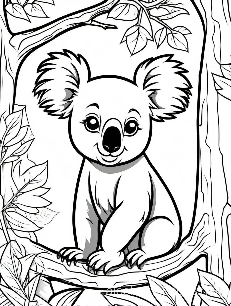 Cute-Koala-in-Forest-Coloring-Page-for-Kids
