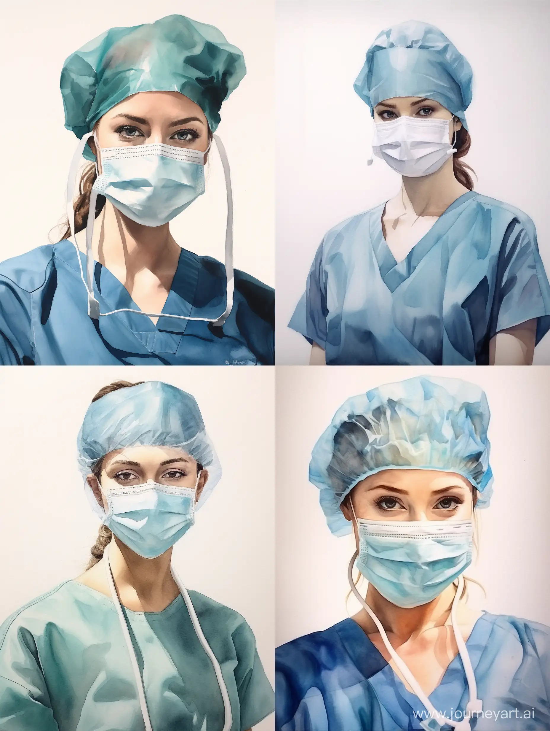 Professional-Nurse-in-Medical-Costume-with-Mask-Watercolor-Minimalism