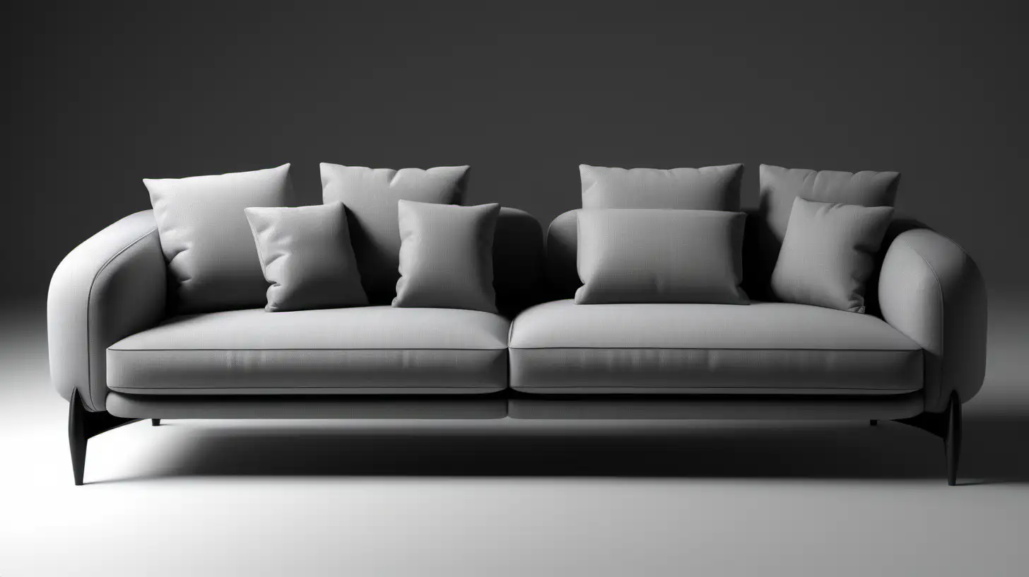 Modern Italian Sofa with PShaped Arm and CloudLike Sleeve Design