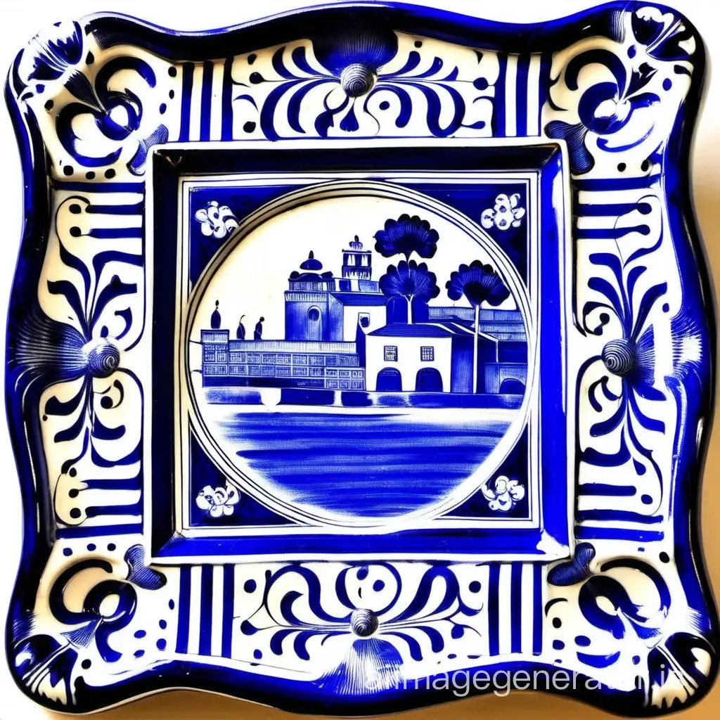 Portuguese cobalt blue and white plaque
