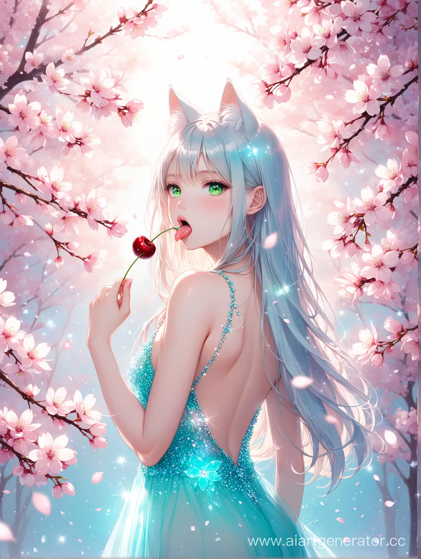 Playful-CatEared-Girl-with-Cherry-Blossom-Tongue-Art