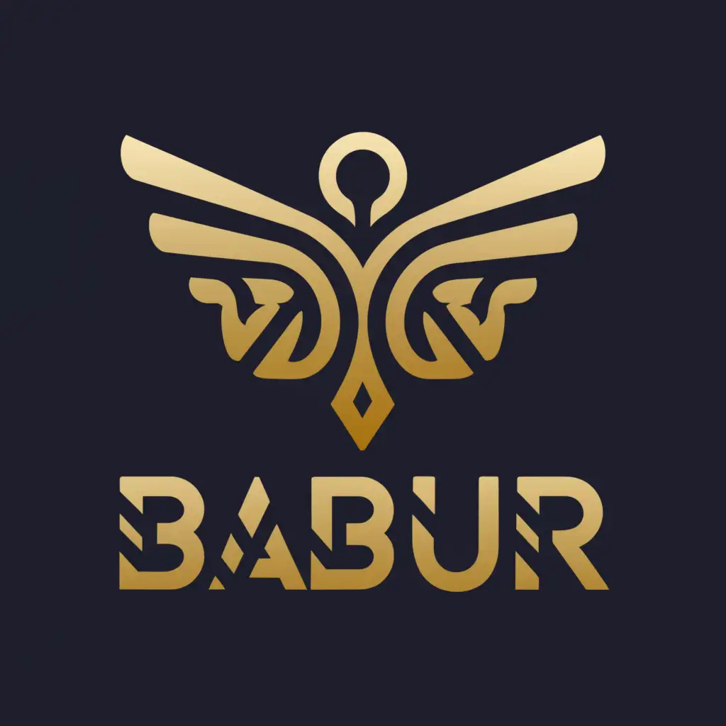 a logo design,with the text "BABUR", main symbol:angel,complex,clear background