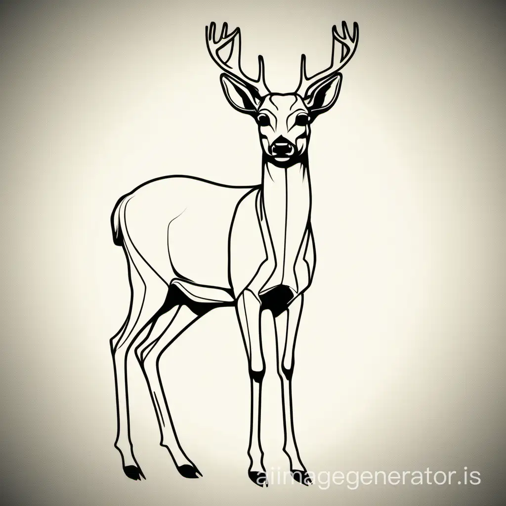 outline of female deer looking straight on NO HORNS , include front legs