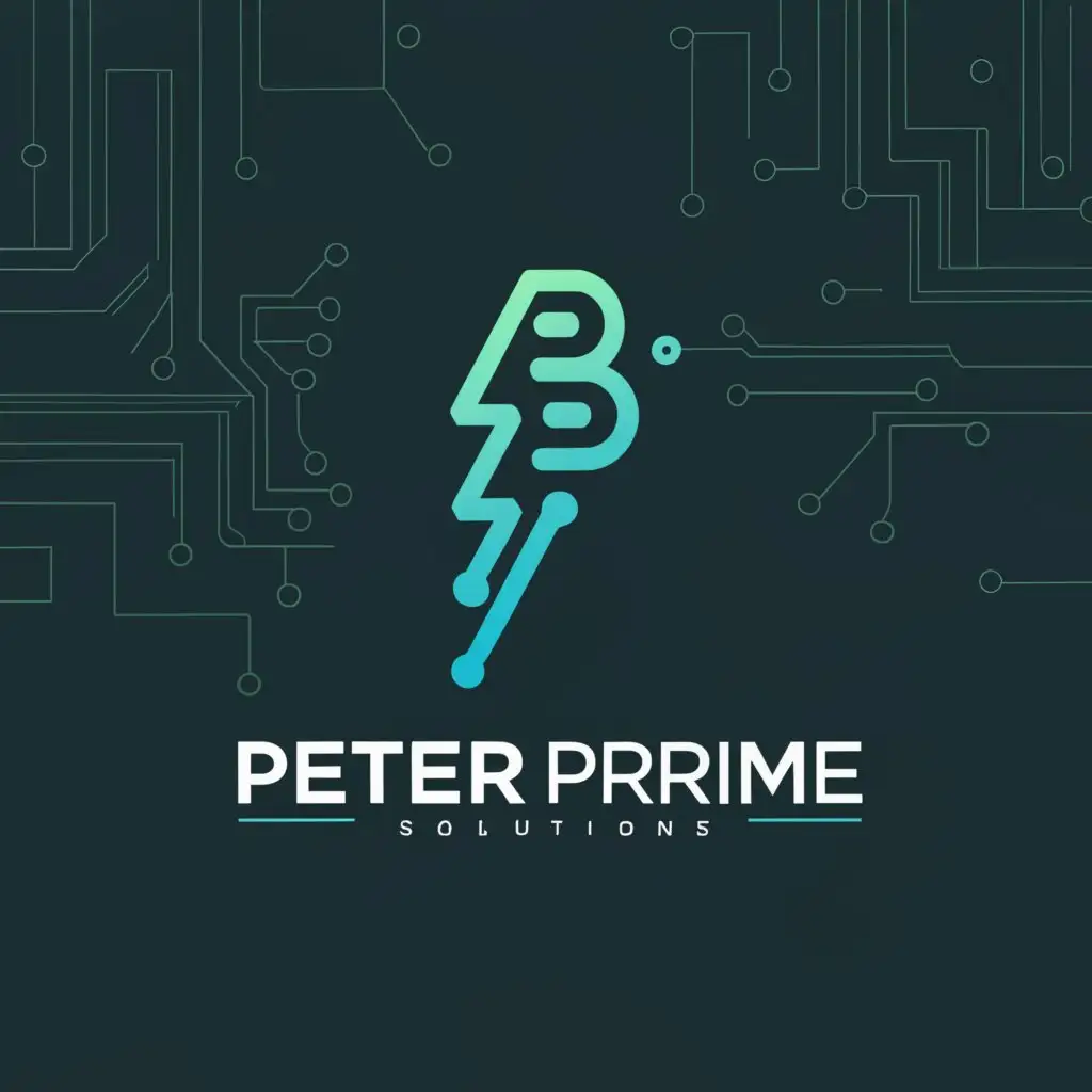 a logo design,with the text "Peter Prime Solutions", main symbol:Electrical and Computer services,Moderate,be used in Technology industry,clear background