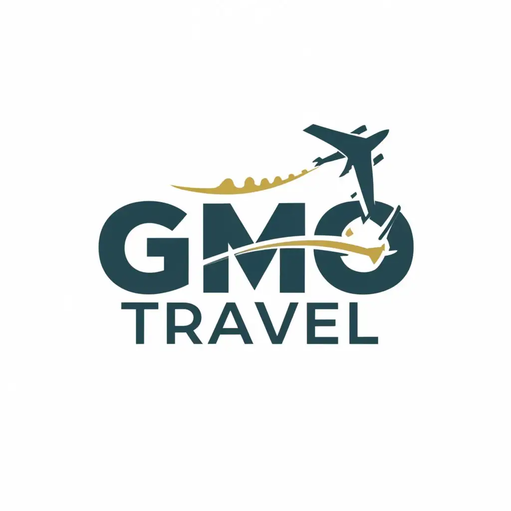 a logo design,with the text "GMO Travel", main symbol:airplane ,Moderate,be used in Travel industry,clear background